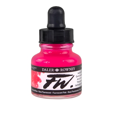 Daler-Rowney FW Acrylic Ink, Fluorescent Pink, 29.5ml, 3/Bundle (DRW160029538-3)
