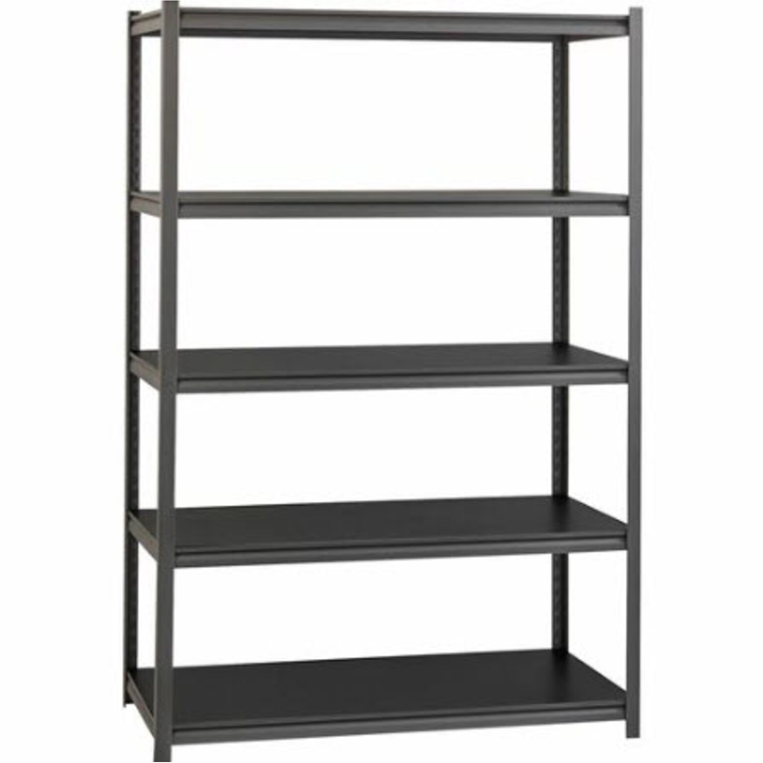Lorell Iron Horse Riveted Shelving Unit, 3200 lb. Capacity, 48W x 24D x 72H, Black (LLR59703)