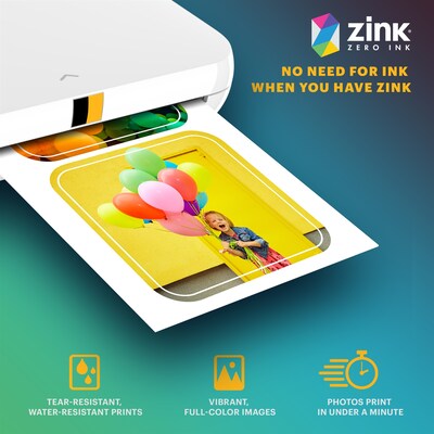 Kodak Zink Premium Pre-Cut Sticker Photo Paper, 2" x 3", 30 Sheets/Pack (RODZ2X330C)