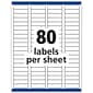 Avery Removable Laser/Inkjet ID Labels, 1/2" x 1-3/4", White, 80 Labels/Sheet, 25 Sheets/Pack   (6467)