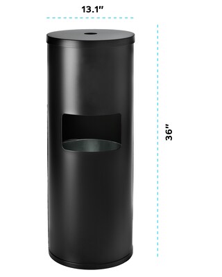 Gritt Commerical Wipe Dispenser Station with 7-Gallon Built-in Trash Can, Black (GRI509-BLK)