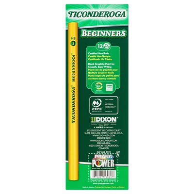 Ticonderoga Beginners Wooden Pencil, 2.2mm, #2 Soft Lead, Dozen (13080)