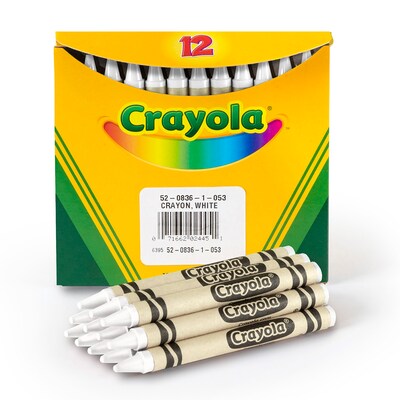 Crayola Bulk Crayons, White, 12/Pack, 6 Packs/Bundle (BIN520836053-6)