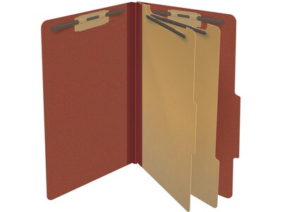Medical Arts Press Pressboard Classification Folder, 2 Dividers, 2" Expansion, Legal Size, Red, 10/Box (DV-T52-26-3RED)