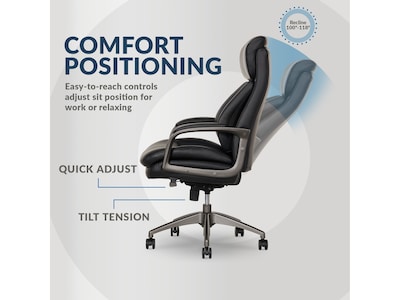 La-Z-Boy Nova Ergonomic Polyurethane Swivel Executive Chair, Black (52372-BLK)