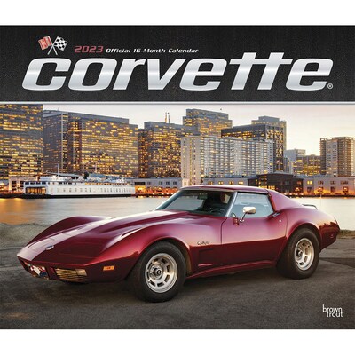 2023 BrownTrout Corvette OFFICIAL 14 x 24 Monthly Wall Calendar, (9781975449742)