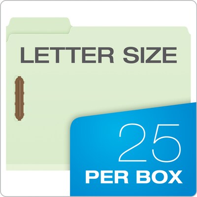Pendaflex Reinforced Pressboard Classification Folder, 1" Expansion, Letter Size, Light Green, 25/Box (17178EE)