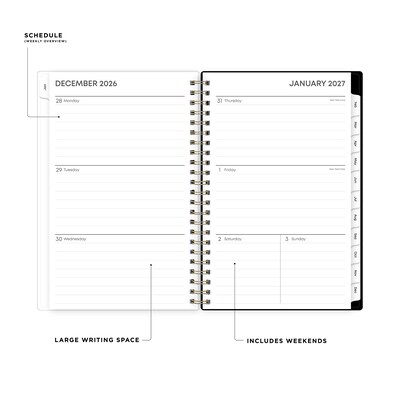 2027 Blue Sky Baccara Dark 5 x 8 Calendar Year Weekly & Monthly Planner, Plastic Cover (110212-27)