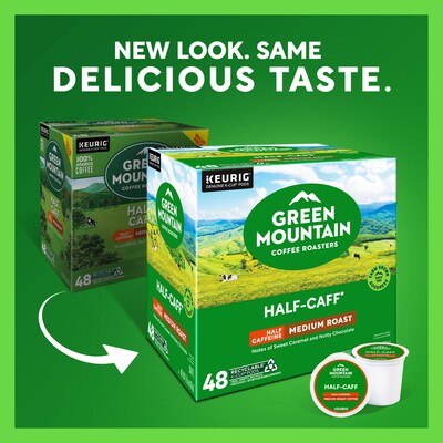 Green Mountain Half Caff Coffee Keurig  K-Cup Pods, Medium Roast, 48/Box (5000355611)
