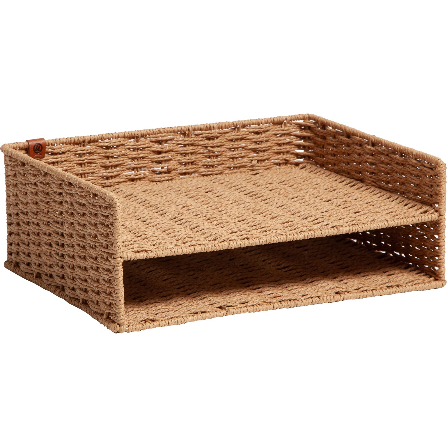 U Brands Paper Rope Front Loading Letter Tray, Letter Size, Brown (6085U01-06)