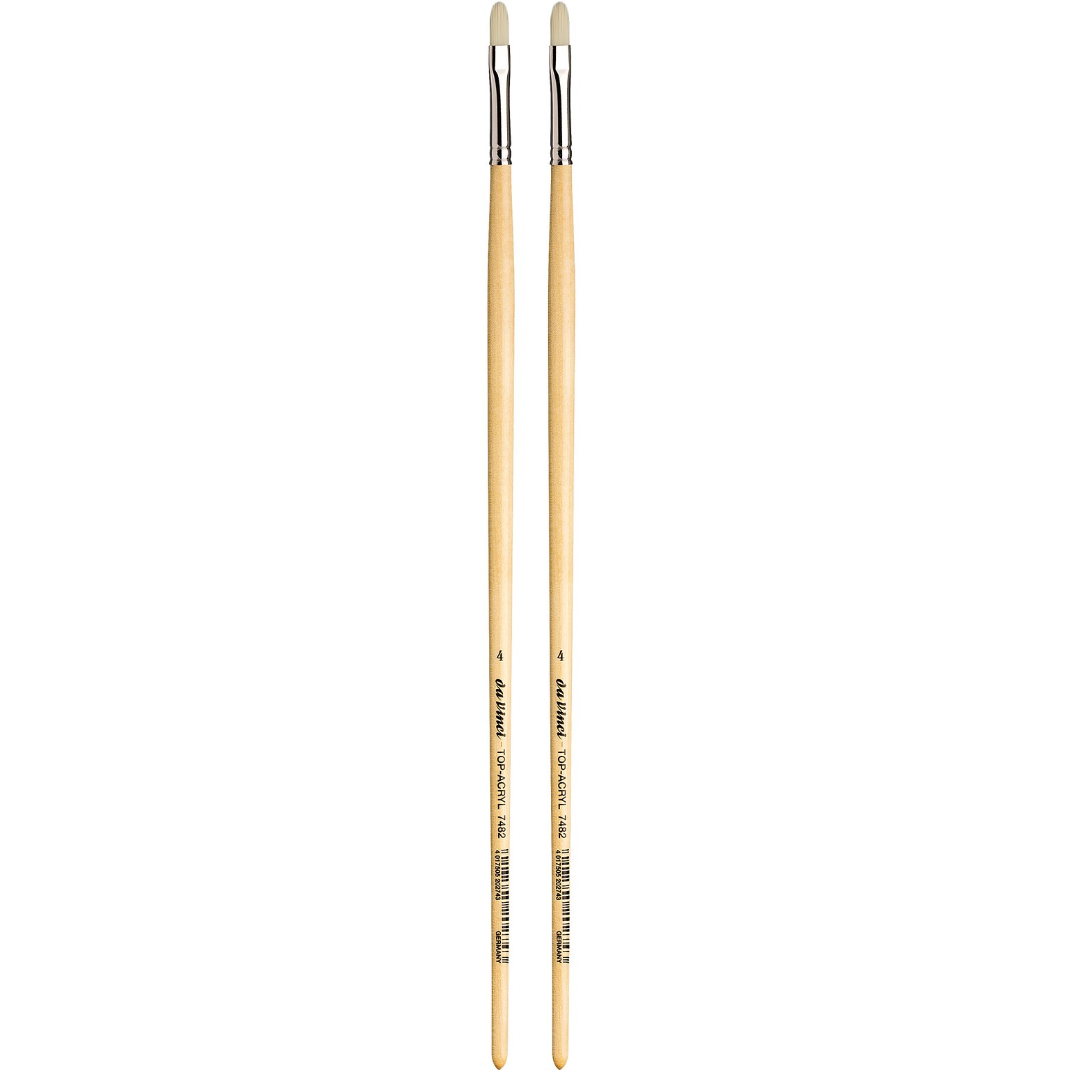 da Vinci TOP-ACRYL Oil and Acrylic Synthetic Bristle White Filbert Brush, 2 Brushes/Pack (DVXVA74824-2)