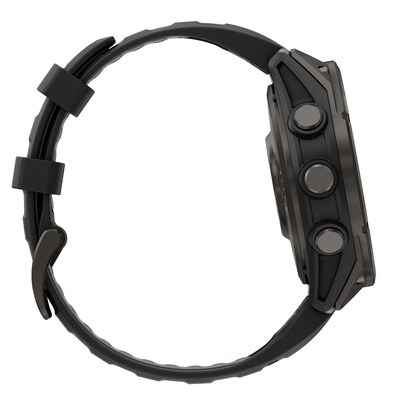 Garmin Fenix 8 Pro Multisport Smart Watch, GPS, 47mm, Titanium Case, Carbon Gray DLC/Pebble Gray, Silicone Band (GRM0319800)