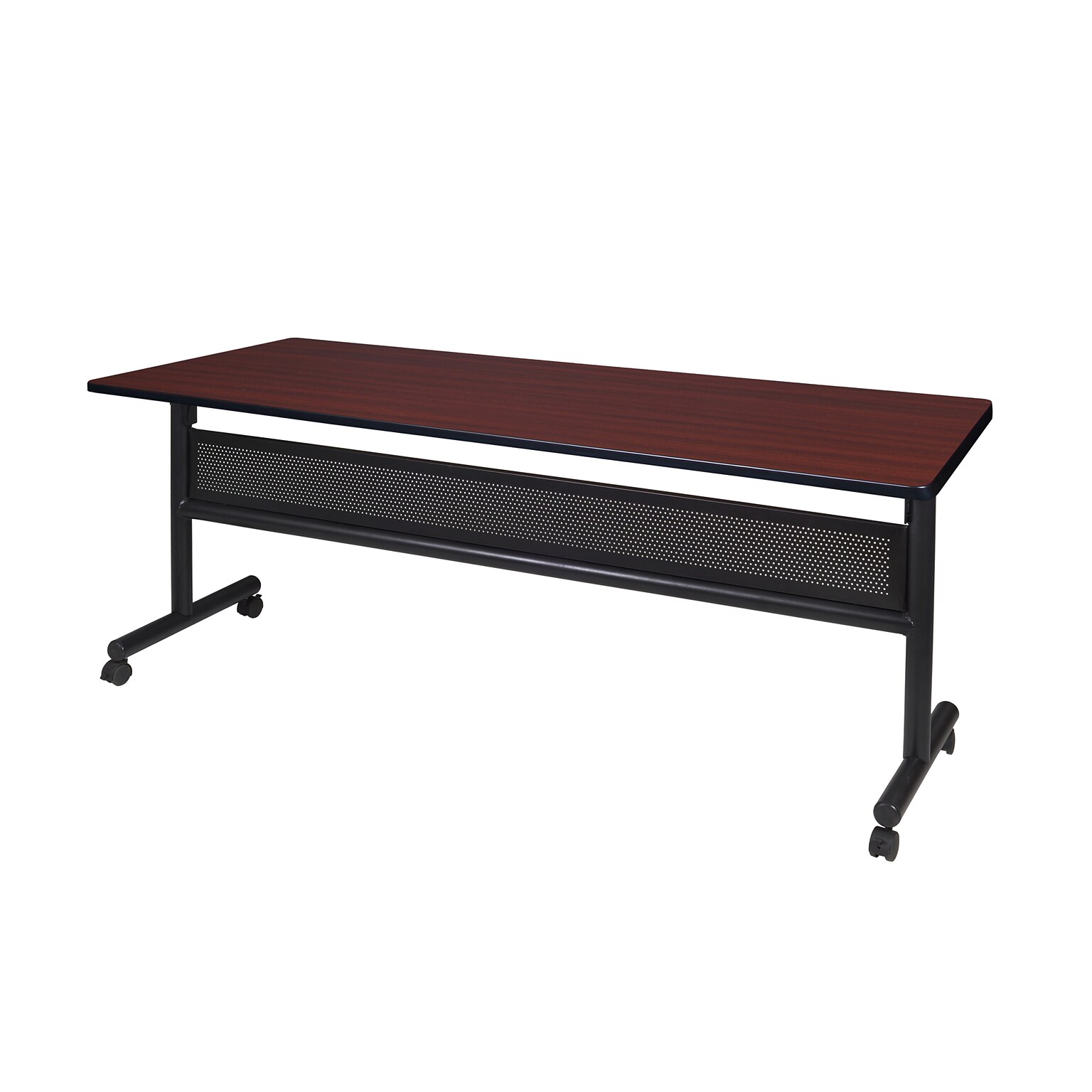 Regency Kobe 72 Flip Top Mobile Training Table with Modesty- Mahogany (MKFTM7224MH)