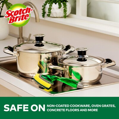 Scotch-Brite Heavy Duty Dishwand, Green/Yellow, 1/Pack (650-4)