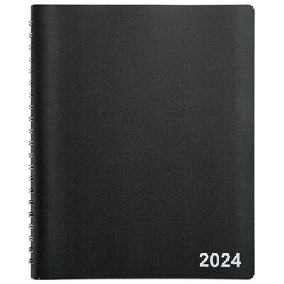 2024 Staples 8" x 11" Daily Appointment Book, Black (ST58453-24)