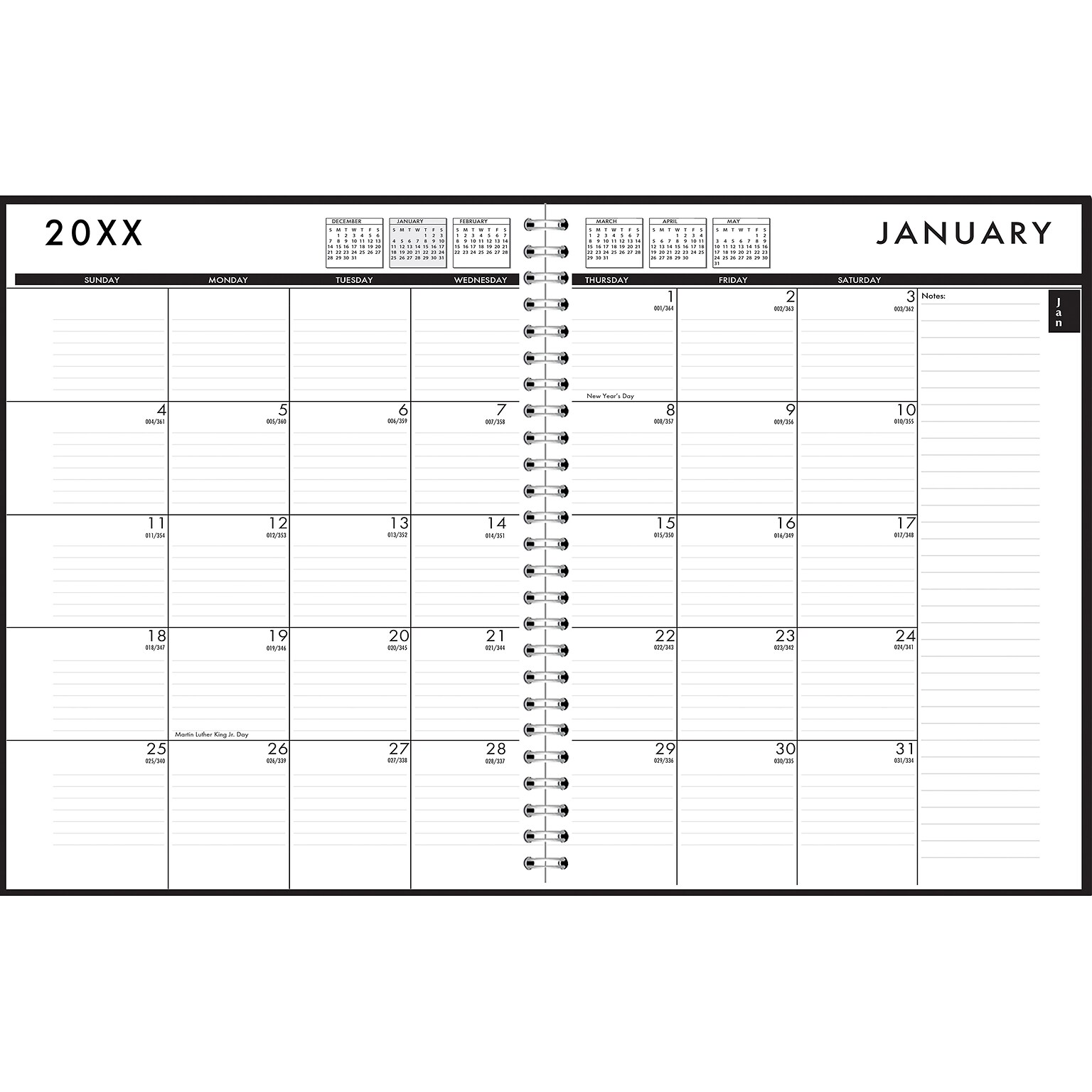2027 House of Doolittle 7 x 10 Daily & Monthly Standard Appointment Book, Faux Leather Cover, Black (289632-27)
