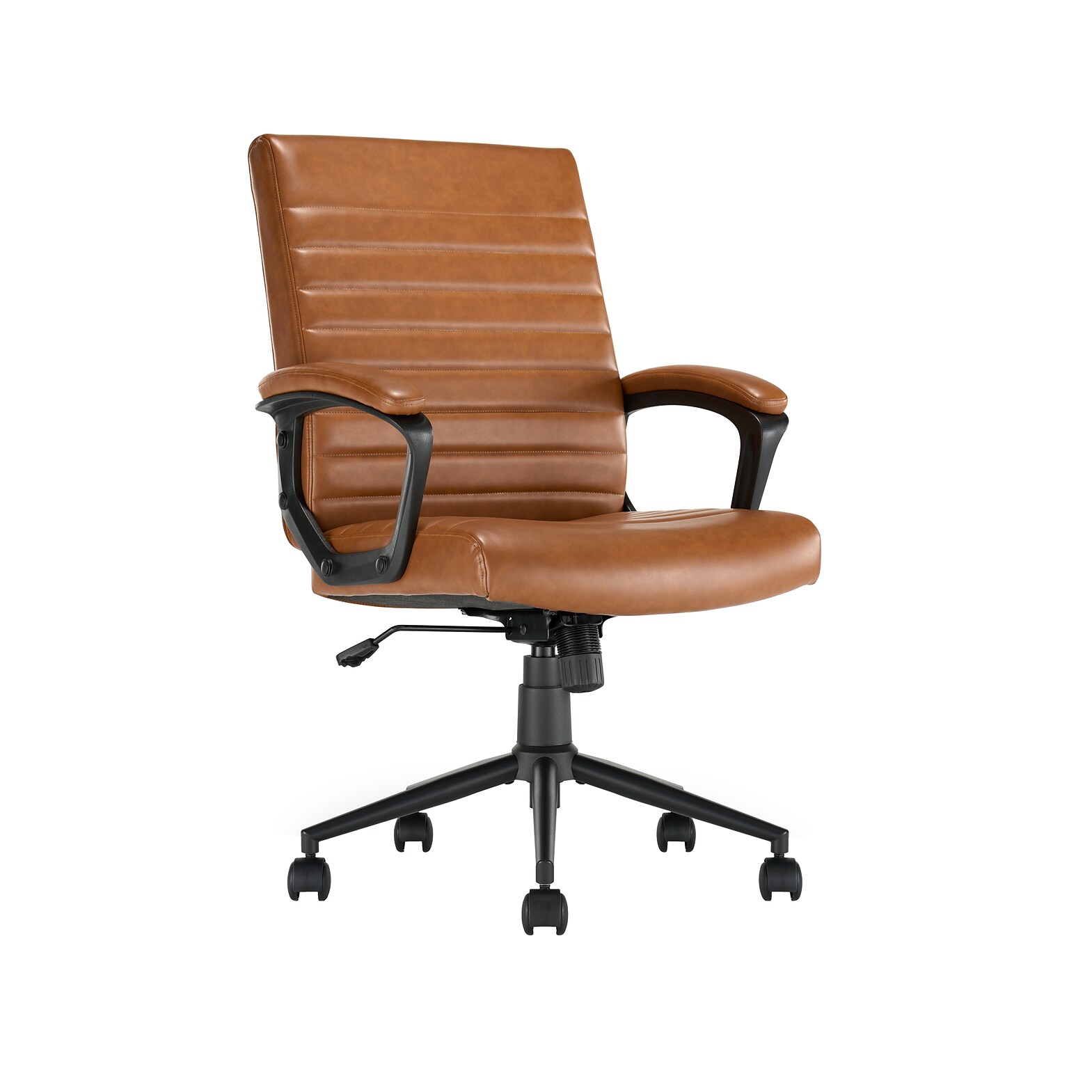 Click365 Transform 3.0 Ergonomic Bonded Leather Swivel Desk Chair, Cognac (CCHR10008A)