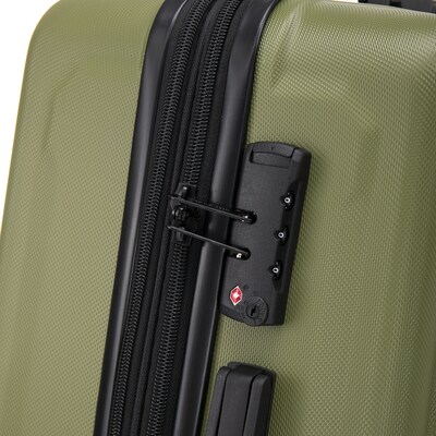 US Army FOX PRO 20" Hardside Carry-On Suitcase, 4-Wheeled Spinner, TSA Checkpoint Friendly, Olive Drab (USLFPRO00S-GRN)