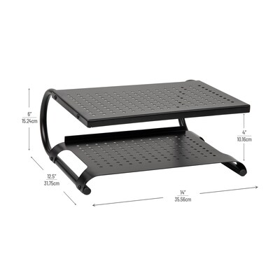 Mind Reader 2-Tier Adjustable Ventilated Monitor Stand, Black (MON2T-BLK)