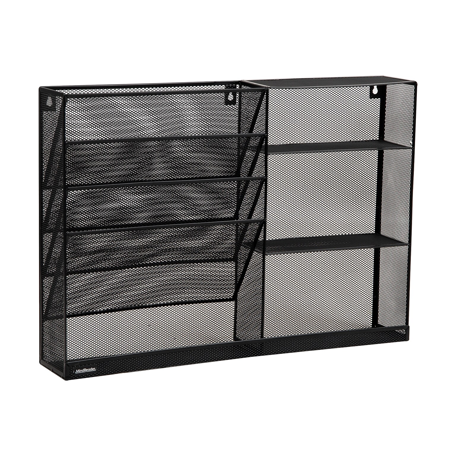 Mind Reader 8-Compartment Stackable Metal Desk Organizer, Black (MAGSHELF-BLK)