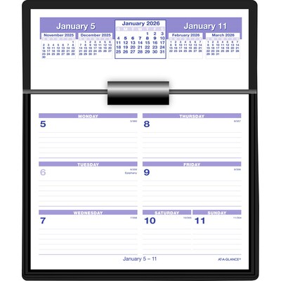 2026 AT-A-GLANCE Flip-A-Week 7" x 5.5" Weekly Desk Calendar Refill Pages, White/Blue (SW705X-50-26)