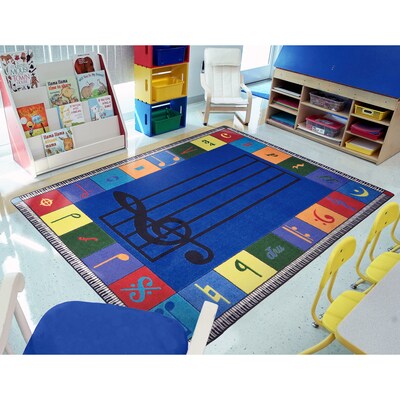 Joy Carpets Note Worthy Elementary Nylon 5'4" x 7'8" Machine Tufted Rug, Multicolored (1462C-01)