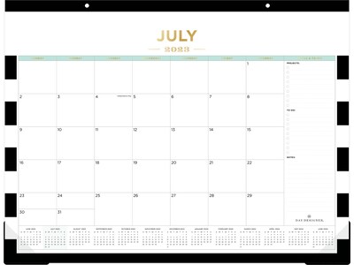 2023-2024 Blue Sky Day Designer Rugby Stripe 22 x 17 Academic Monthly Desk Pad Calendar (142536)