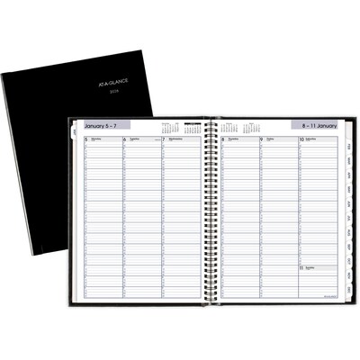 2026 AT-A-GLANCE DayMinder 8 x 11 Weekly Appointment Book Planner, Faux Leather Cover, Black (G520H-00-26)