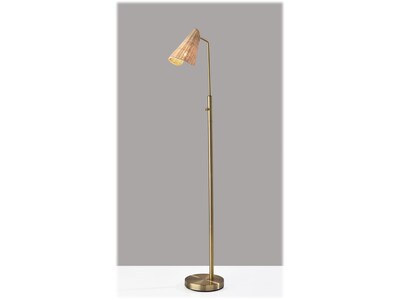 Adesso Cove 58 Antique Brass Floor Lamp with Irregular Shade (5113-21)