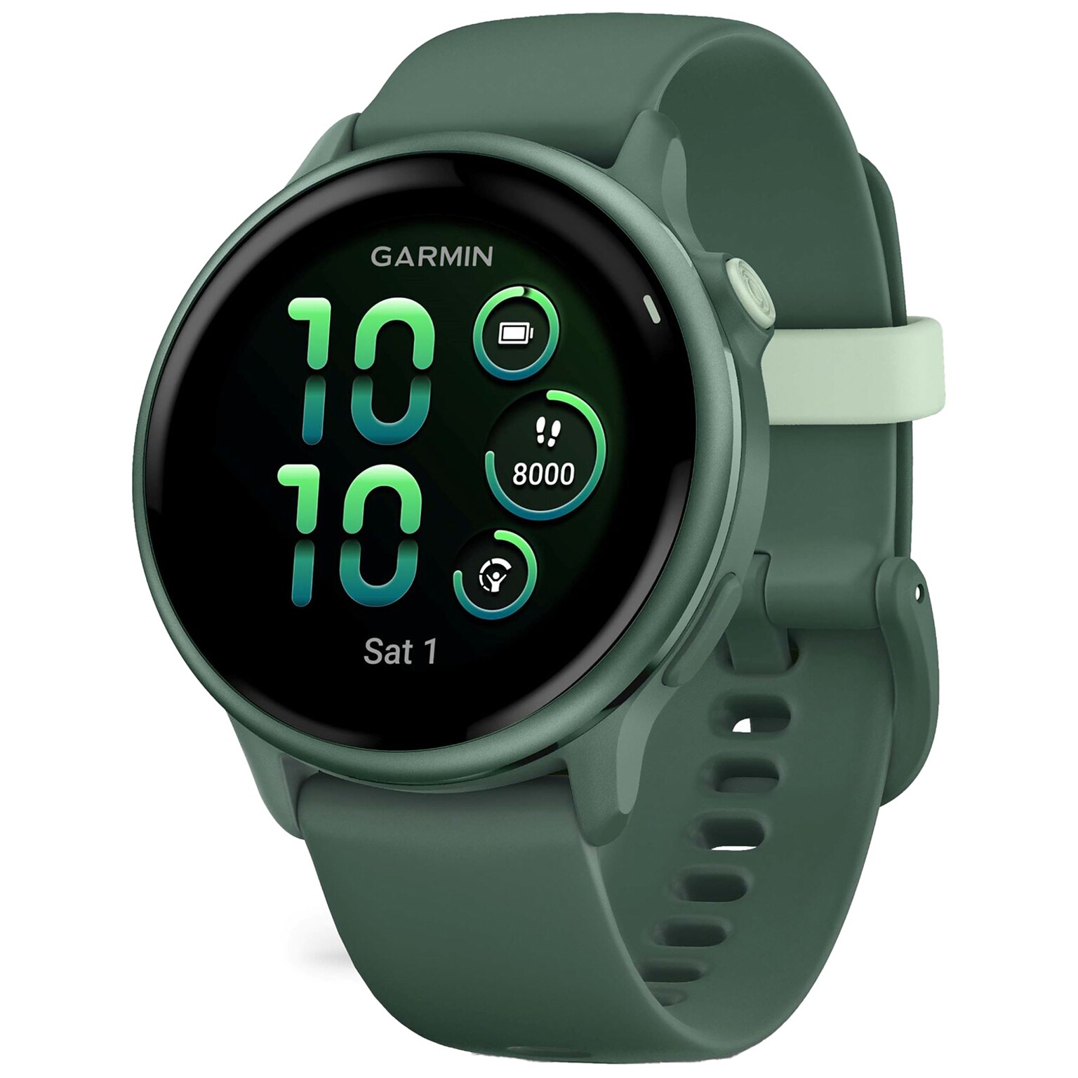 Garmin vívoactive 6 Fitness-Tracking AMOLED Smartwatch with Silicone Band, Metallic Jasper Green (010-02985-02)