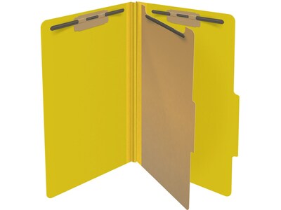 Medical Arts Press Pressboard Classification Folder, 1 Divider, 2" Expansion, Legal Size, Yellow, 10/Box