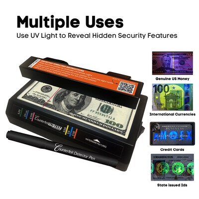 Dri Mark Tri-Test Counterfeit Detection Machine, Black (351TRI)