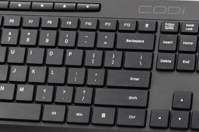 CODi Wireless Keyboard and Optical Mouse Combo, Black (KM-2B1W-R)