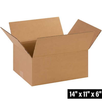14" x 11" x 6" Shipping Boxes, 32 ECT, 25/Bundle (14116)