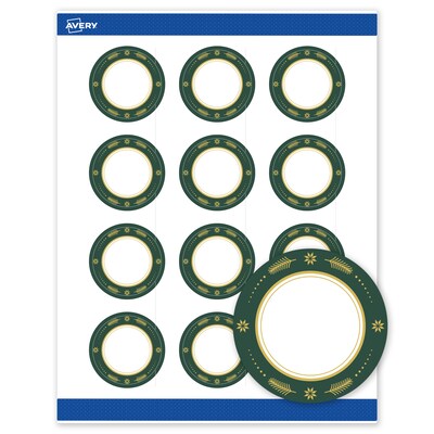 Avery Circle Multipurpose Labels, 2 Dia., White, 120/Pack (19479370393)