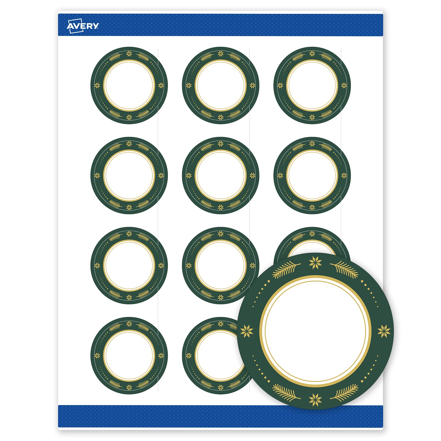 Avery Circle Multipurpose Labels, 2 Dia., White, 120/Pack (19479370393)