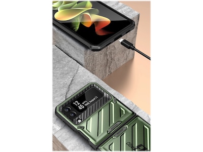 SUPCASE Unicorn Beetle PRO Dark Green Rugged Case for Samsung Galaxy Z Flip4, 5G (SUP-Galaxy2022-ZFlip4-5G-UBPro-Guldan)