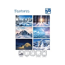 Better Office Coldscape Snow Cards with Envelopes, 4 x 6, Assorted Colors, 50/Pack (64578-50PK)