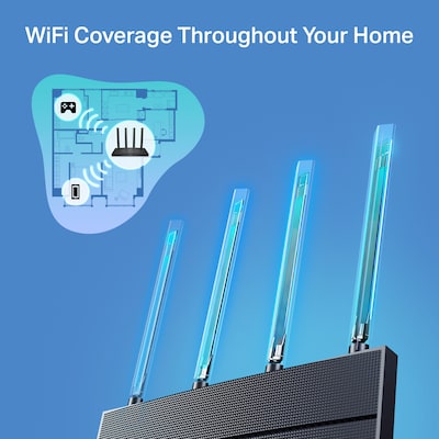 TP-LINK AX1300 Dual Band MU-MIMO WiFi 6 Router, Black (Archer AX1300)