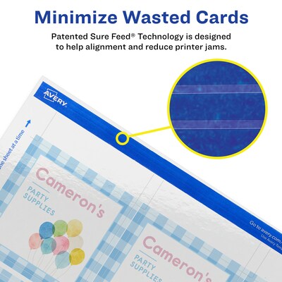 Avery Business Cards, 2.5" x 2.5", Glossy White, 450/Box (95271)