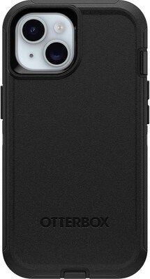 OtterBox Defender Case for Apple iPhone 13/14/15, Shock Absorbing, Rugged Protection, Black (77-92557)
