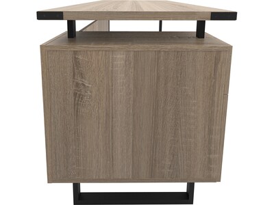 Safco Mirella SOHO 62"W Desk with Built-In Pedestal, Sand Dune (5513SDD)