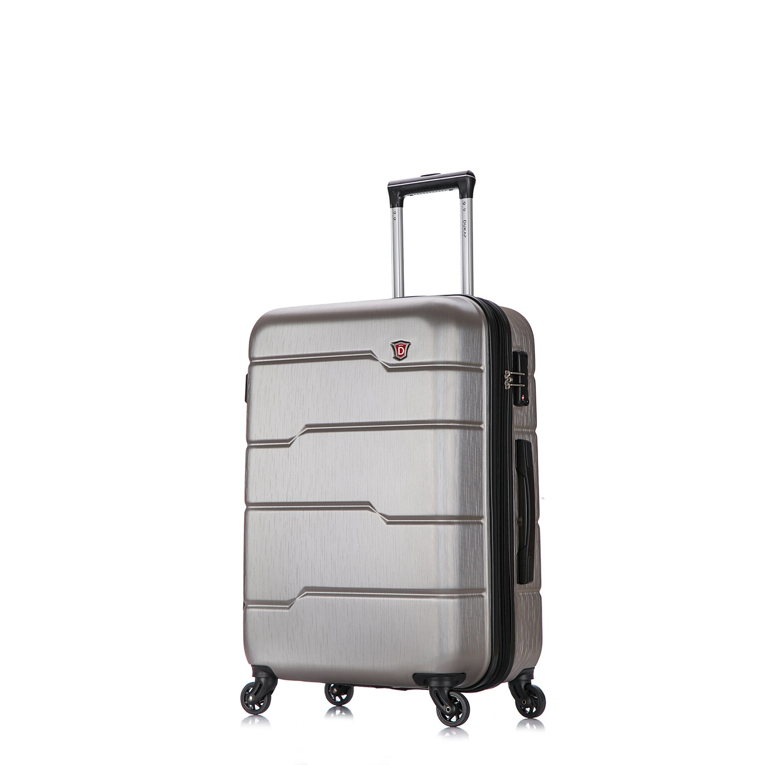 DUKAP Rodez 24 Hardside Suitcase, 4-Wheeled Spinner, TSA Checkpoint Friendly, Silver (DKROD00M-COA)