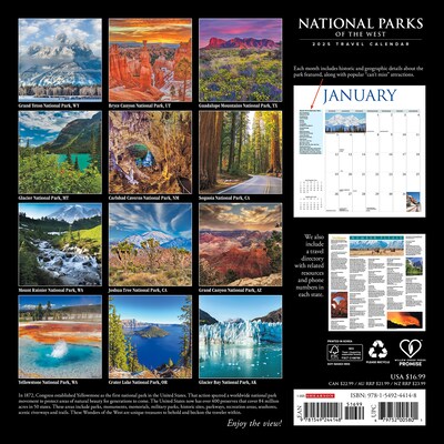 2025 Willow Creek National Parks of the West 12 x 12 Monthly Wall Calendar (44148)