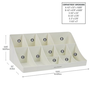 Mind Reader Anchor Collection 11 Compartment Condiment Organizer, White (COMORG-WHT)