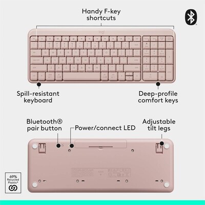 Logitech MK250 Wireless Keyboard and Optical Mouse Combo, Rose (920-013512)