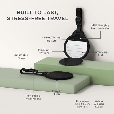 Satechi Vegan-Leather FindAll Luggage Tag, Black (ST-LFALTK)