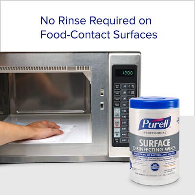 PURELL Professional Disinfecting Wipes, Fresh Citrus Scent, 110 Wipes/Container, 6/Carton (9342-06)