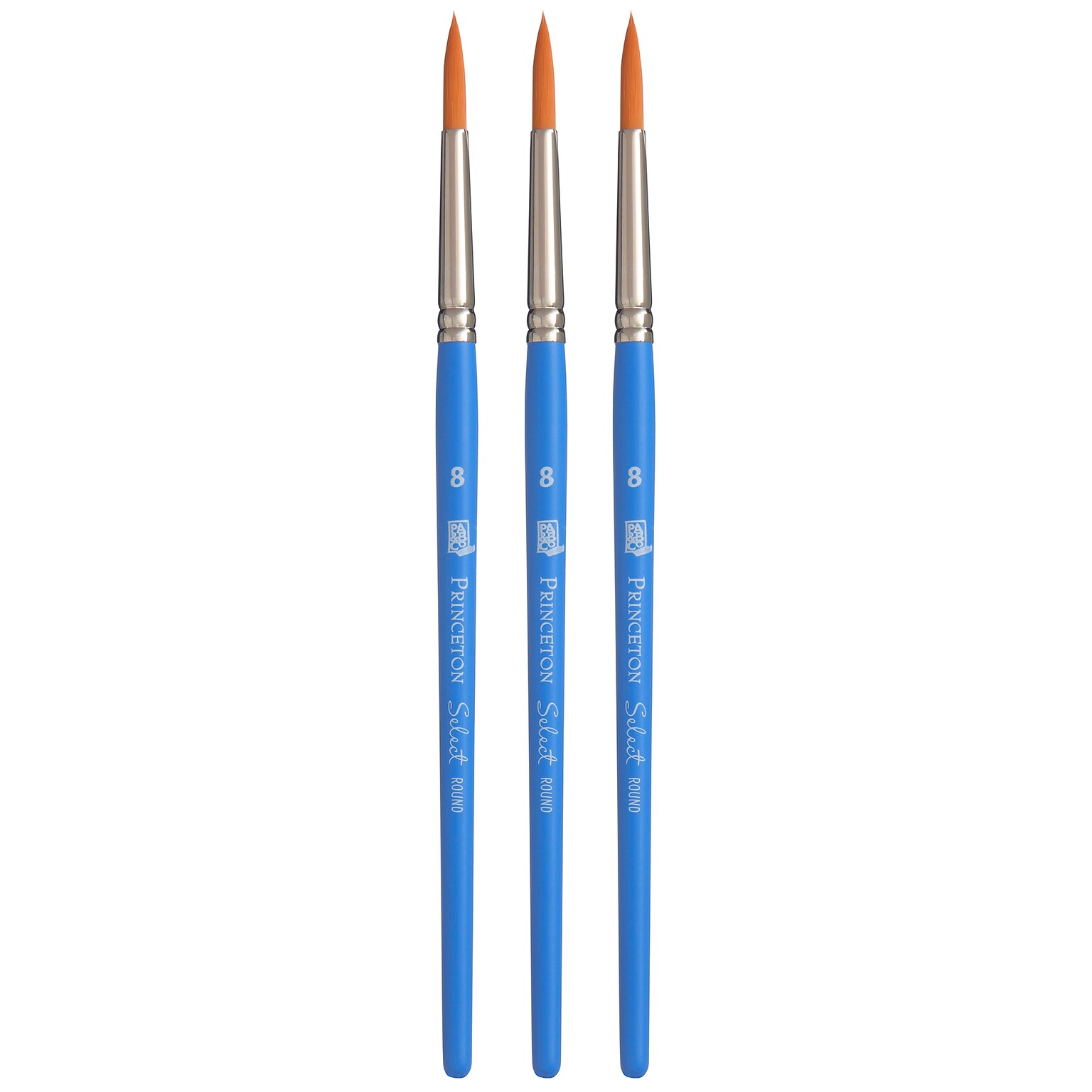 Princeton Select Artiste Mixed Media Synthetic Round Brush, 3/Pack (PBXP3750R8-3)