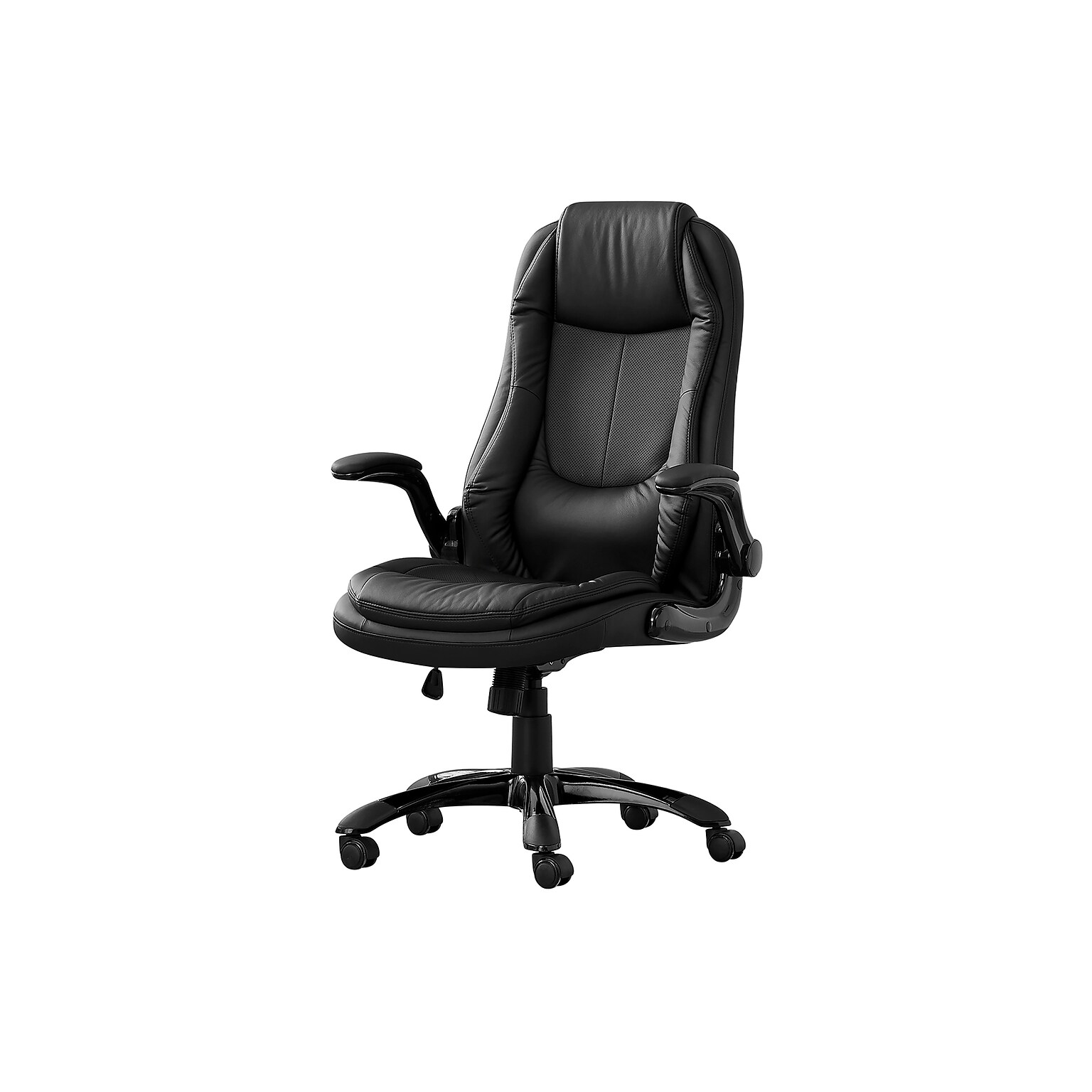 Monarch Specialties Inc. Leather-Look Executive Chair, Black (I 7277)